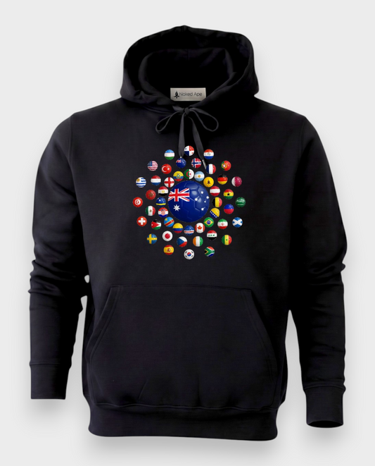 AU48: Australia Black Globe Hoodie