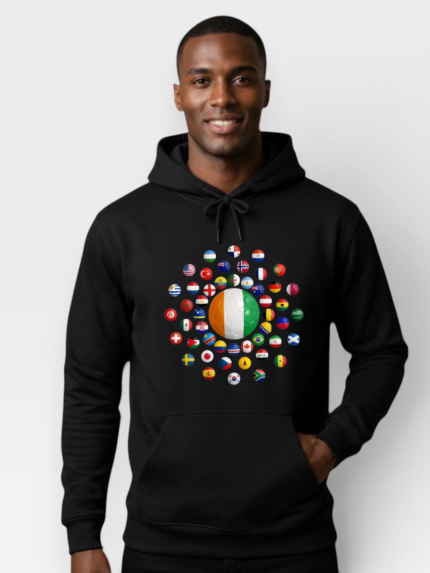 The 48 Collection: Côte d'Ivoire Globe Hoodie — Black