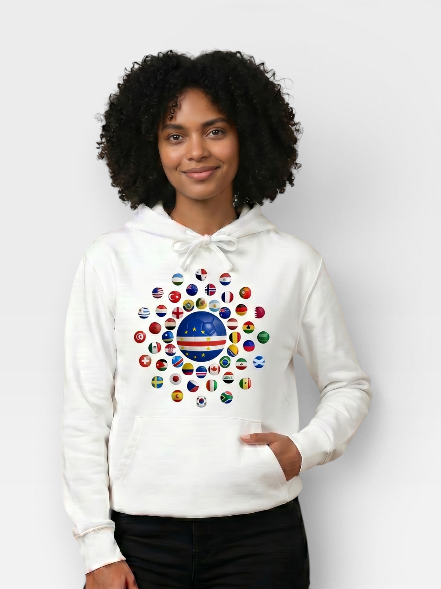 The 48 Collection: Cape Verde Globe Hoodie — White