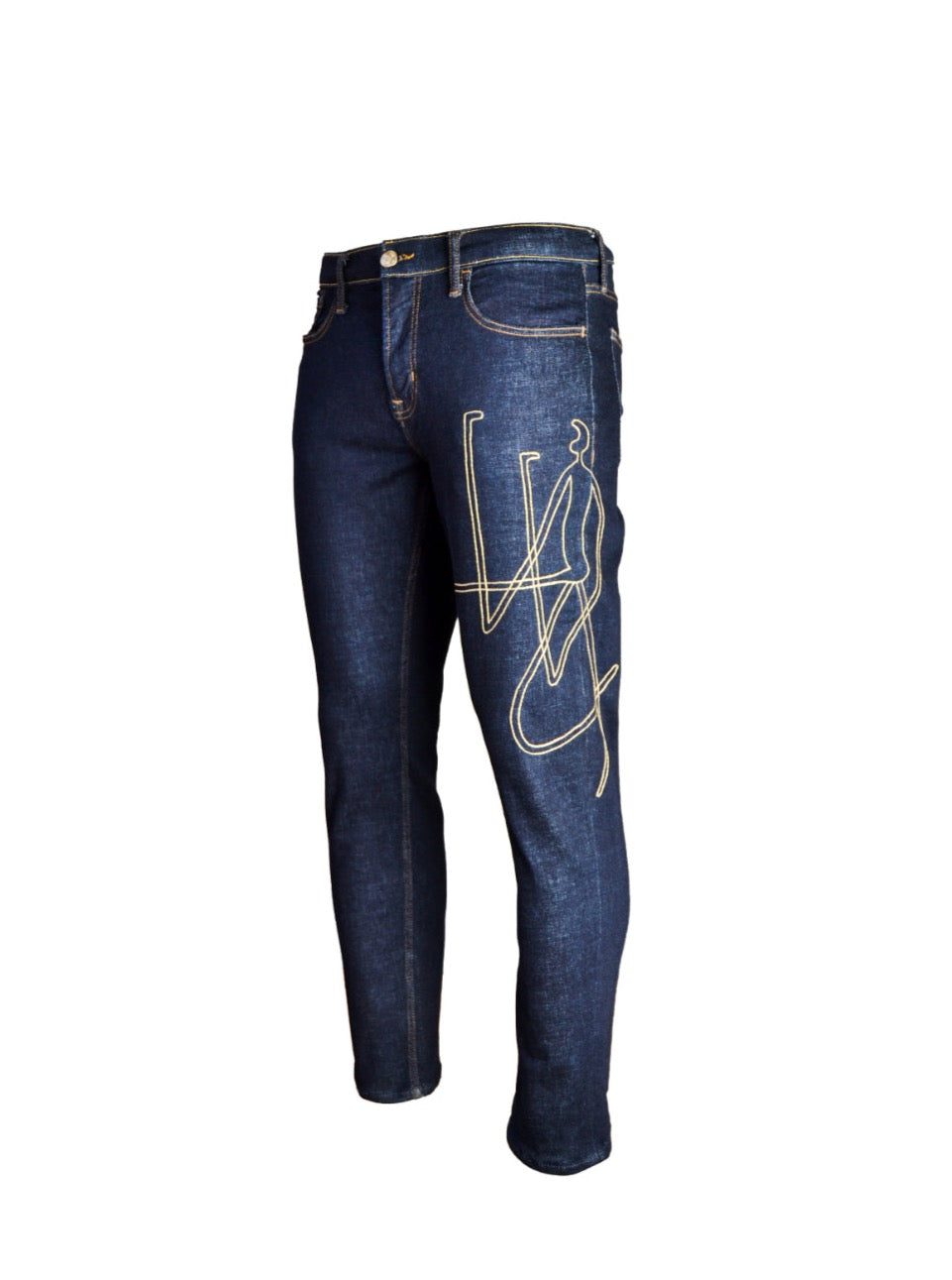 Denim Jeans with Hand Embroidery