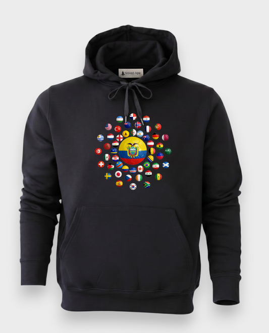 AU48: Ecuador Black Globe Hoodie