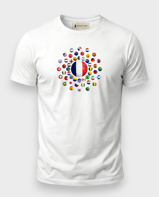 AU48: France White Globe T-Shirt