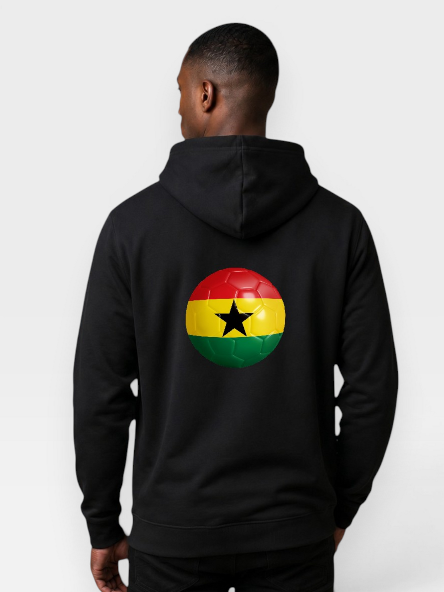 The 48 Collection: Ghana Globe Hoodie — Black