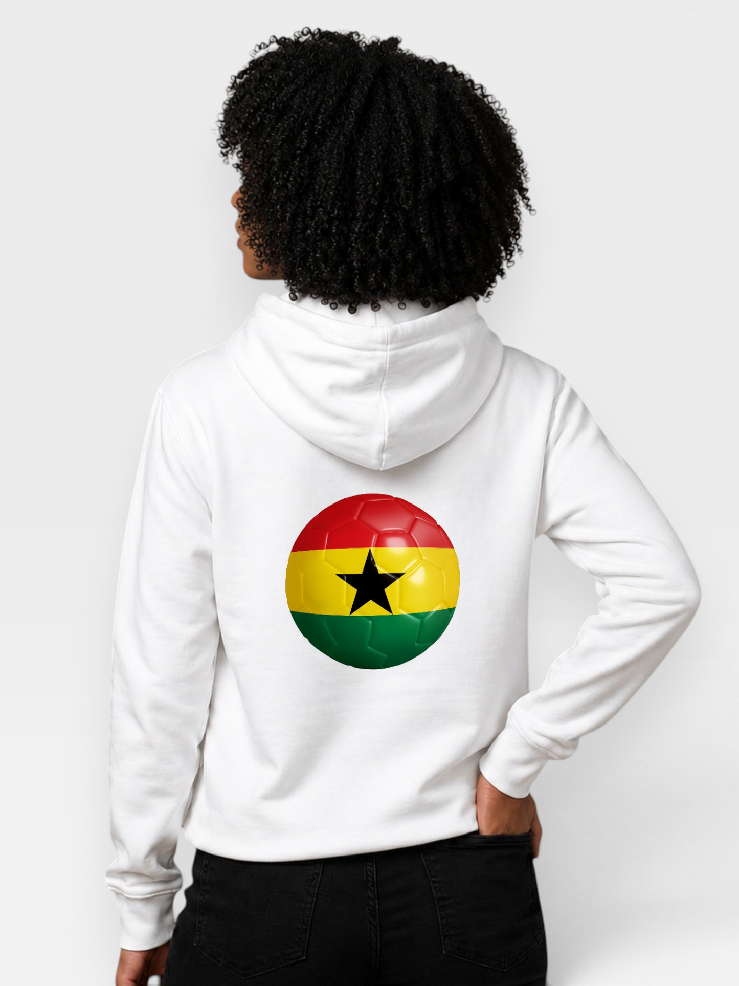 The 48 Collection: Ghana Globe Hoodie — White