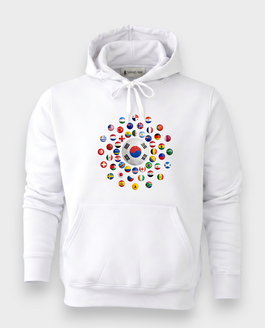 AU48: South Korea White Globe Hoodie