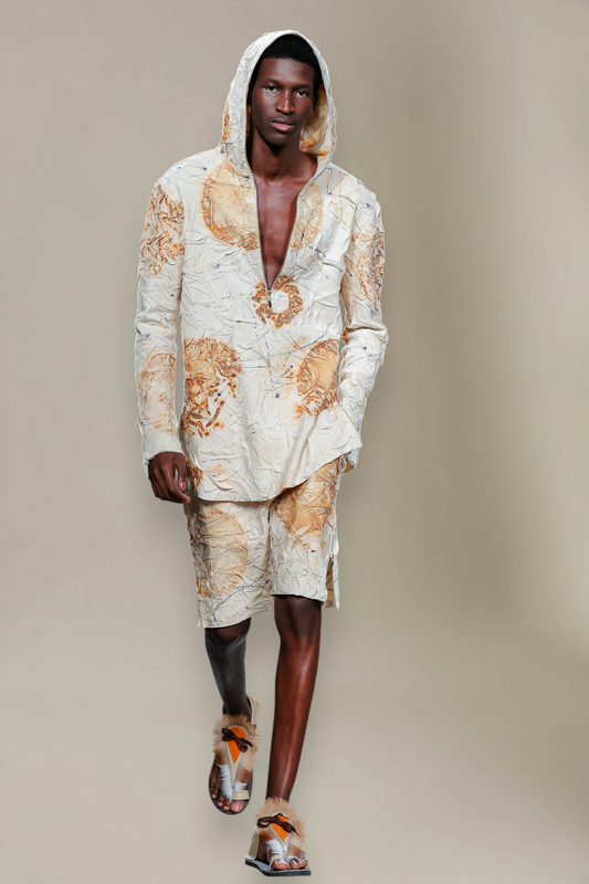 The Crease Me Hooded Shorts-Set