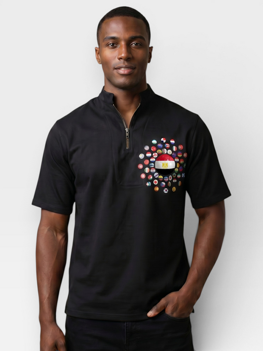 AU48: The Mathanda Short Sleeve Shirt | Egypt Limited Edition — Black