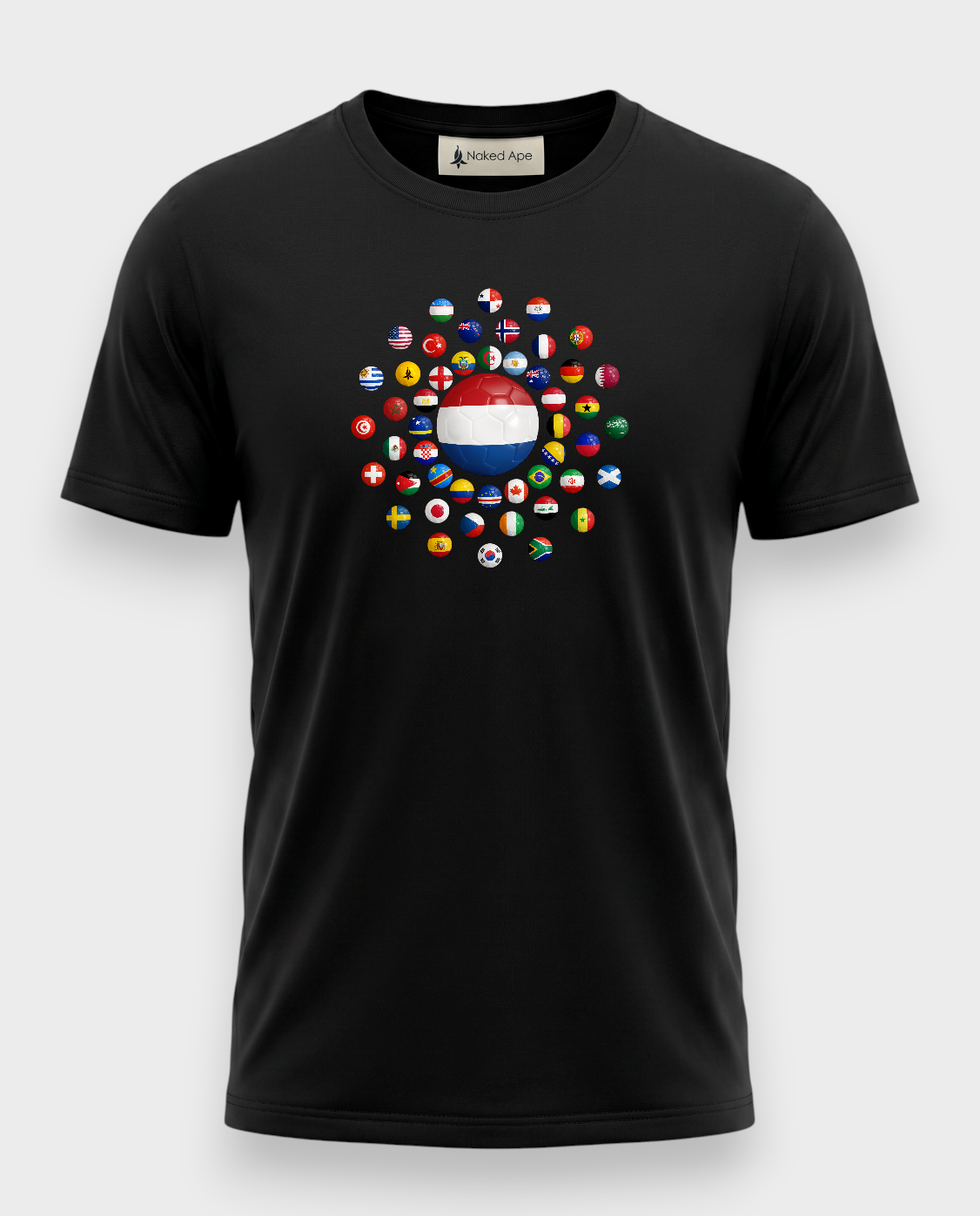 AU48: Netherlands Black Globe T-Shirt