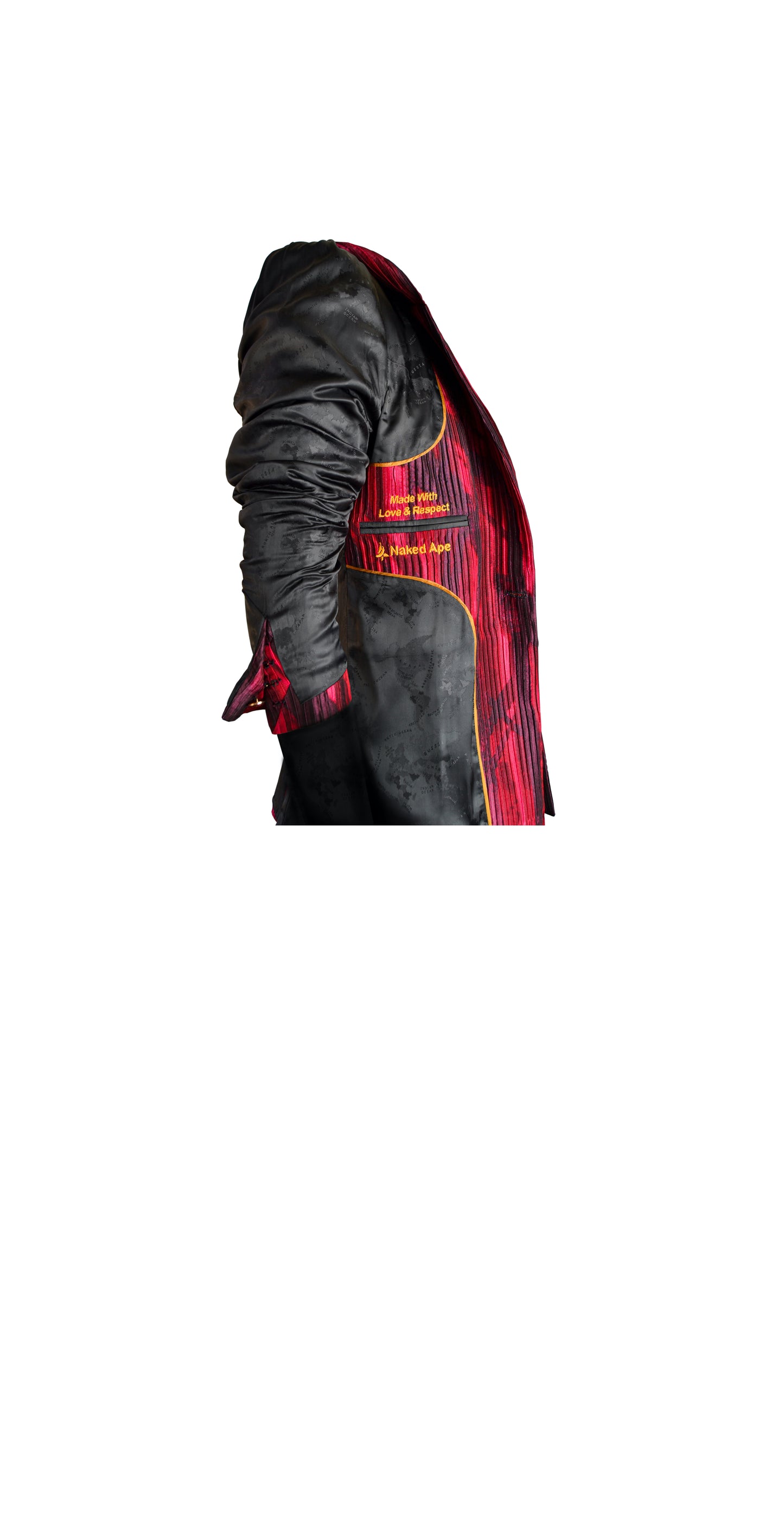 One of a Kind Pleated Silk Hooded Suit