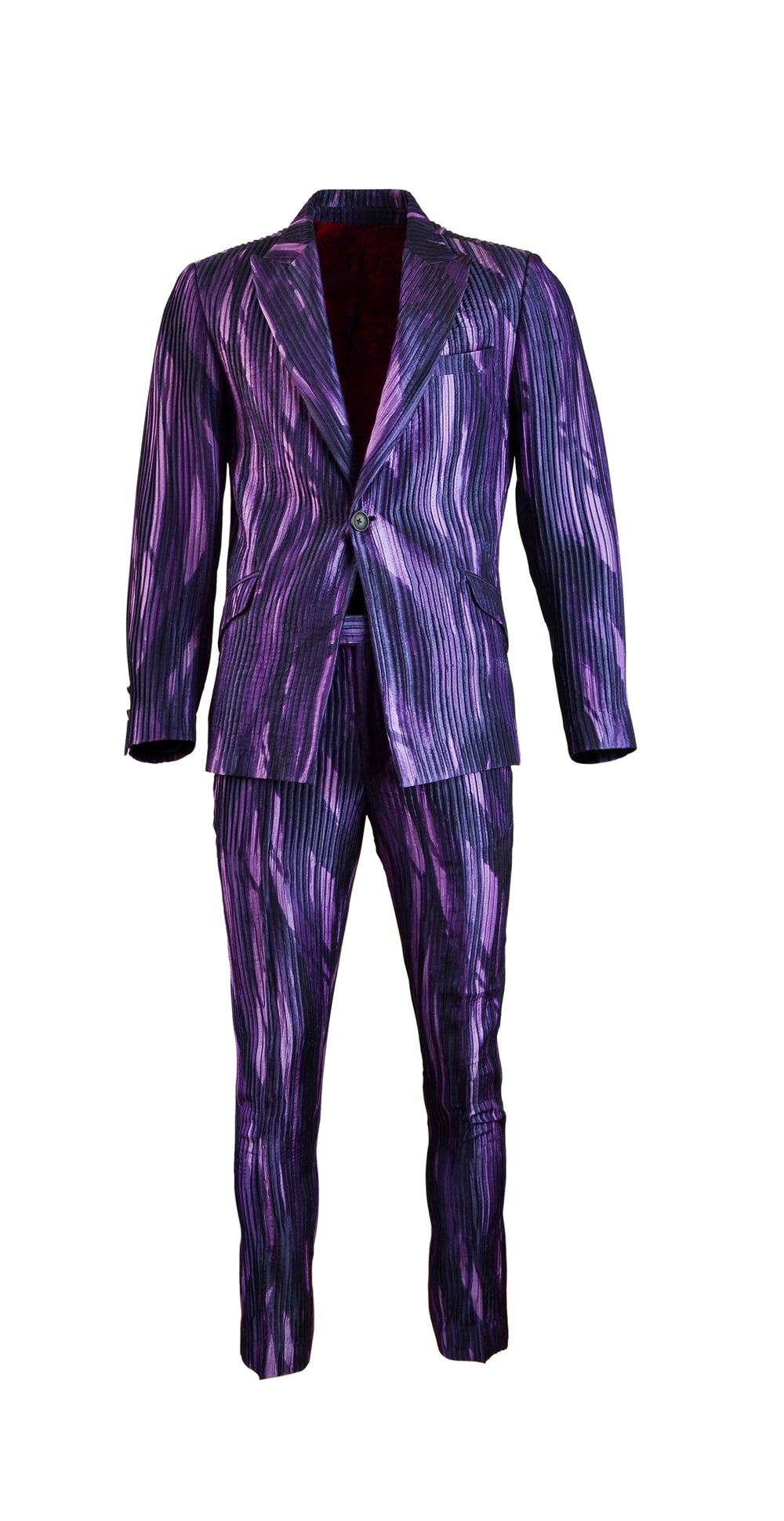 One of a Kind Vintage Pleated Silk 2 piece Suit