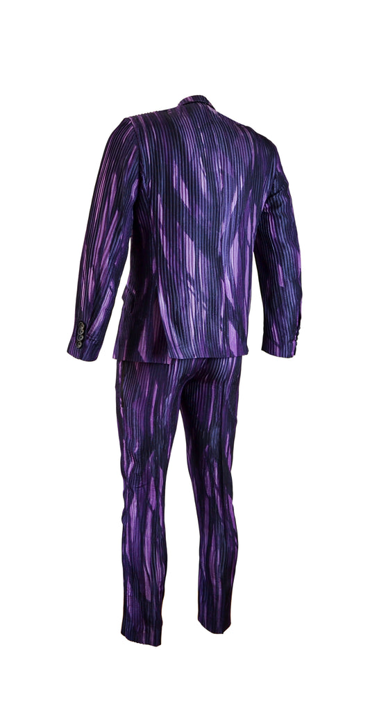 One of a Kind Vintage Pleated Silk 2 piece Suit