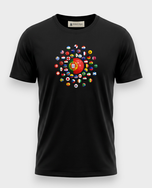 AU48: Portugal Black Globe T-Shirt