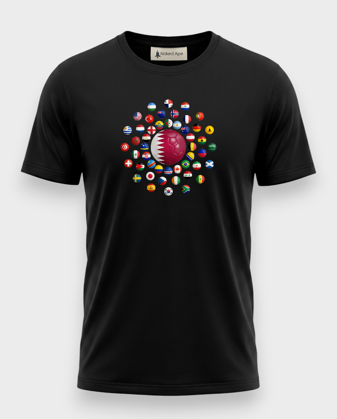 AU48: Qatar Black Globe T-Shirt