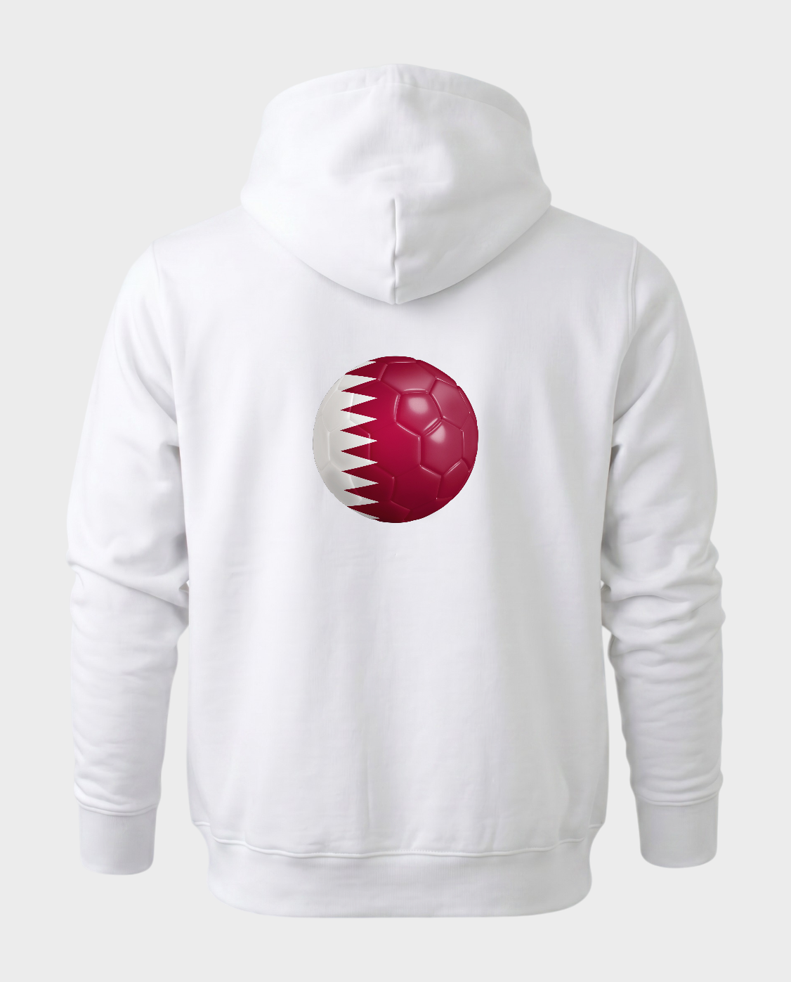 AU48: Qatar White Globe Hoodie