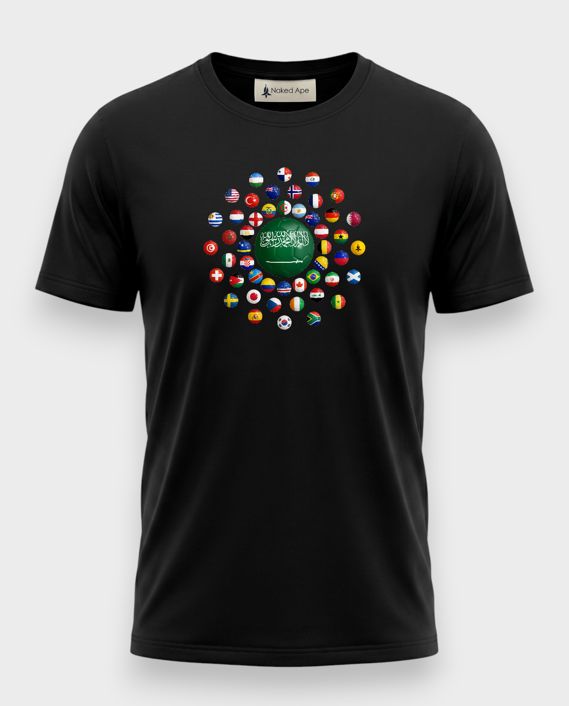 AU48: Saudi Arabia Black Globe T-Shirt