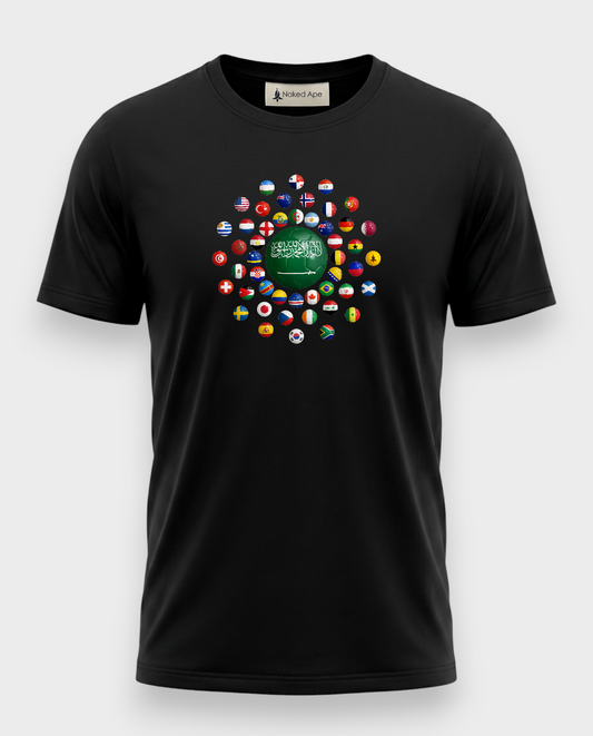 AU48: Saudi Arabia Black Globe T-Shirt