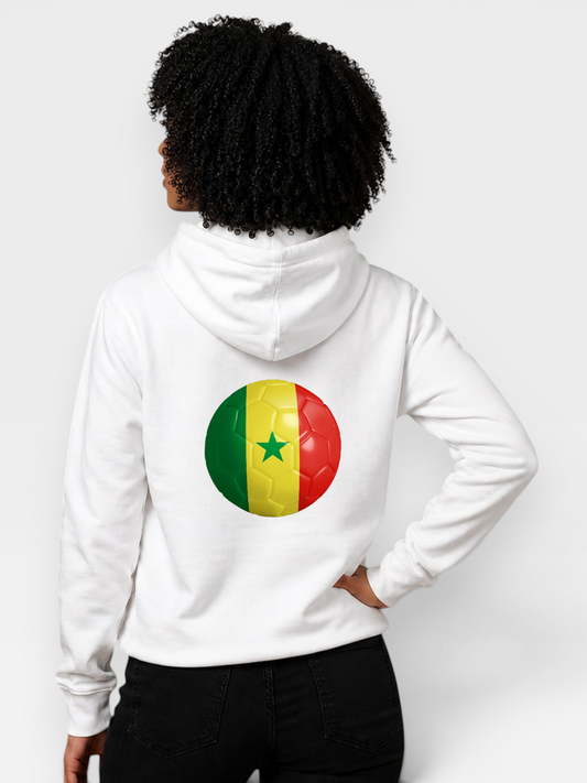 The 48 Collection: Senegal Globe Hoodie — White