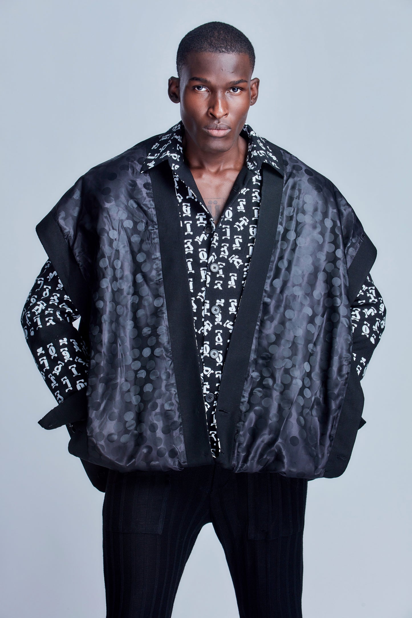 Lotus Coat Hand Printed
