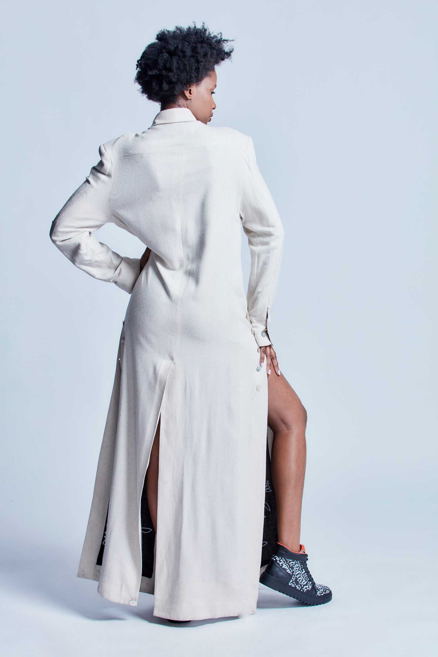Raw Silk Lotus Coat