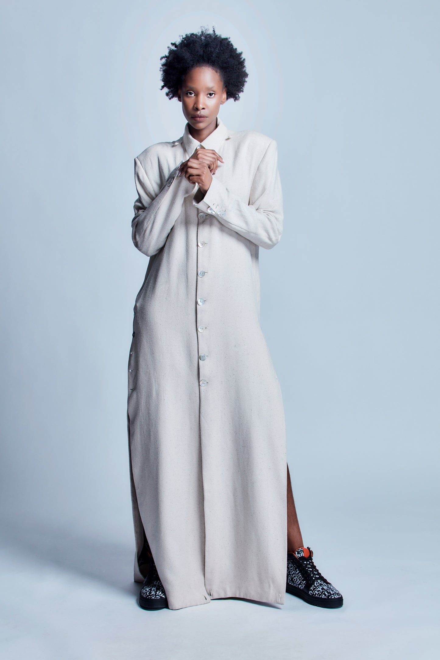 Raw Silk Lotus Coat