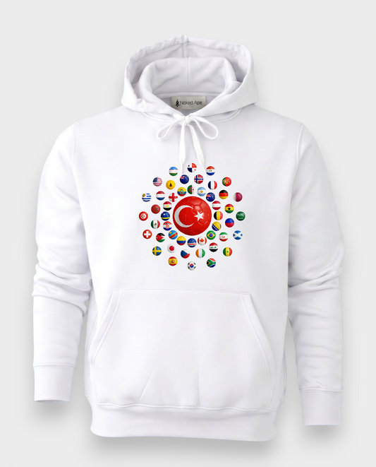 AU48: Türkiye White Globe Hoodie