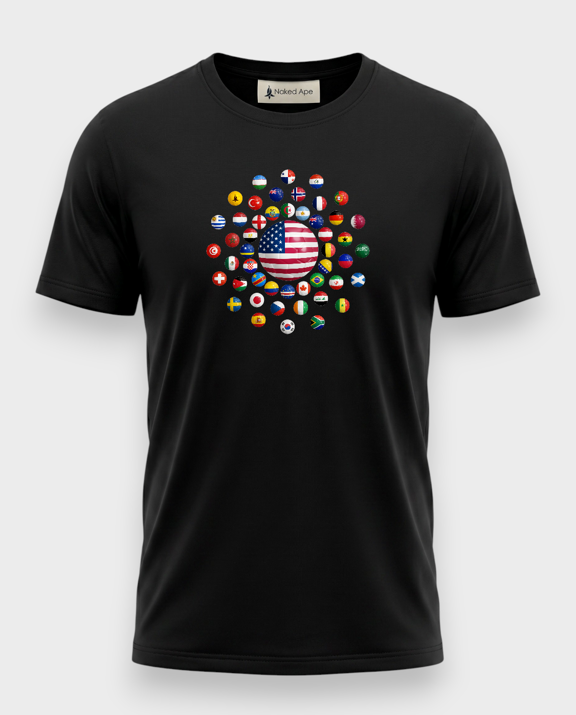 AU48: USA Black Globe T-Shirt