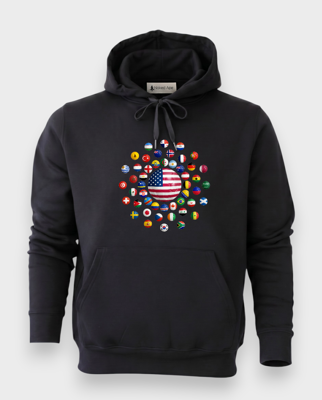 AU48: USA Black Globe Hoodie