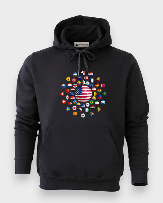 AU48: USA Black Globe Hoodie