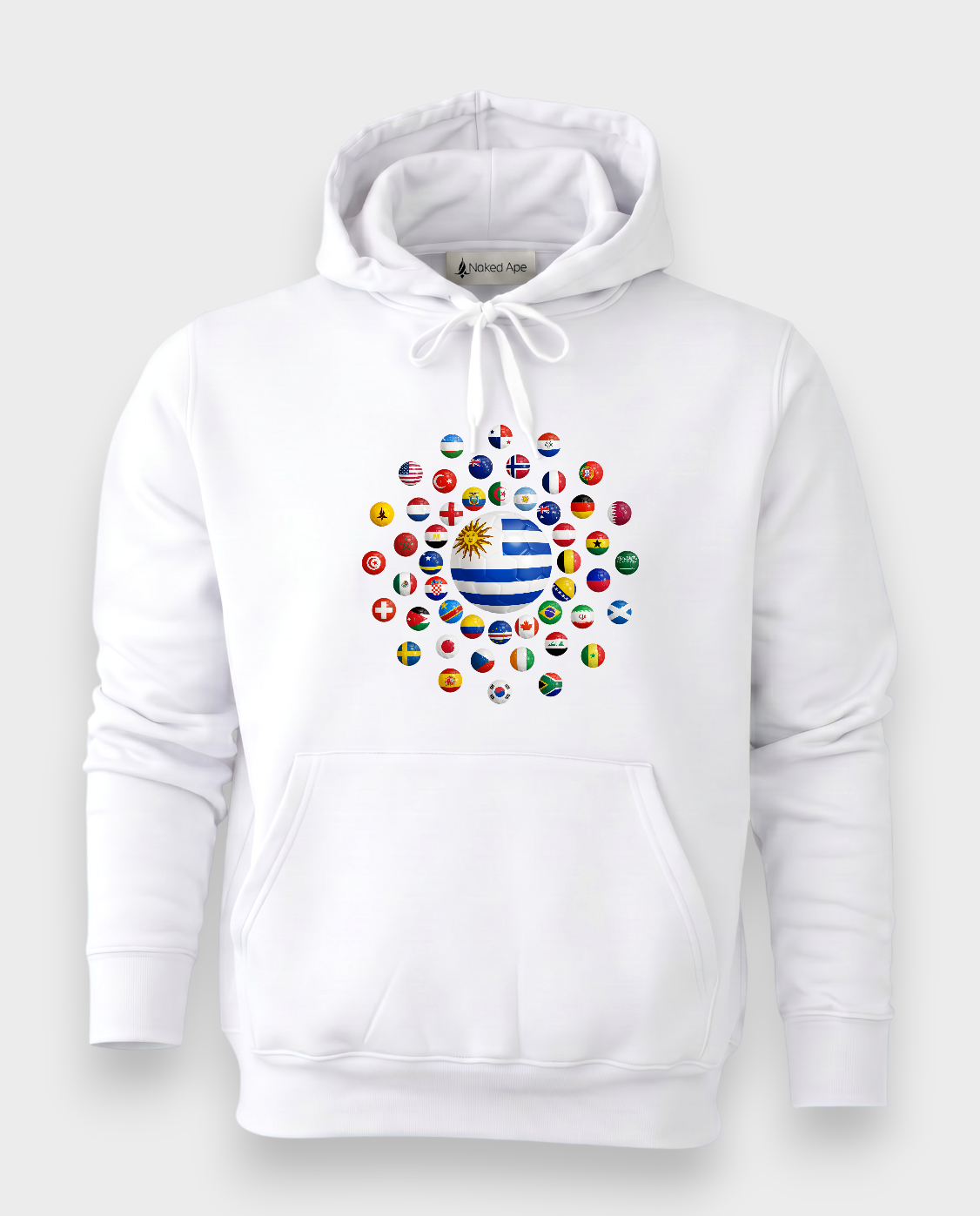AU48: Uruguay White Globe Hoodie