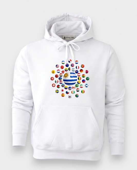 AU48: Uruguay White Globe Hoodie