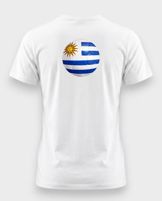 AU48: Uruguay White Globe T-Shirt