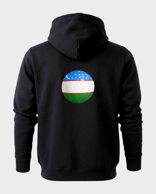 AU48: Uzbekistan Black Globe Hoodie