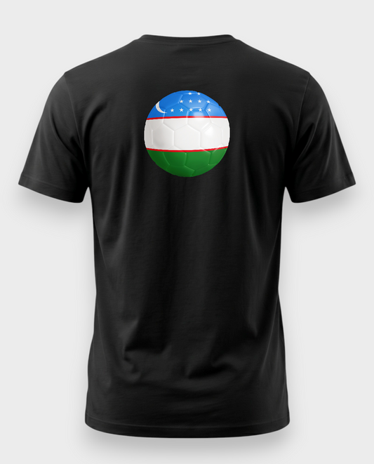 AU48: Uzbekistan Black Globe T-Shirt