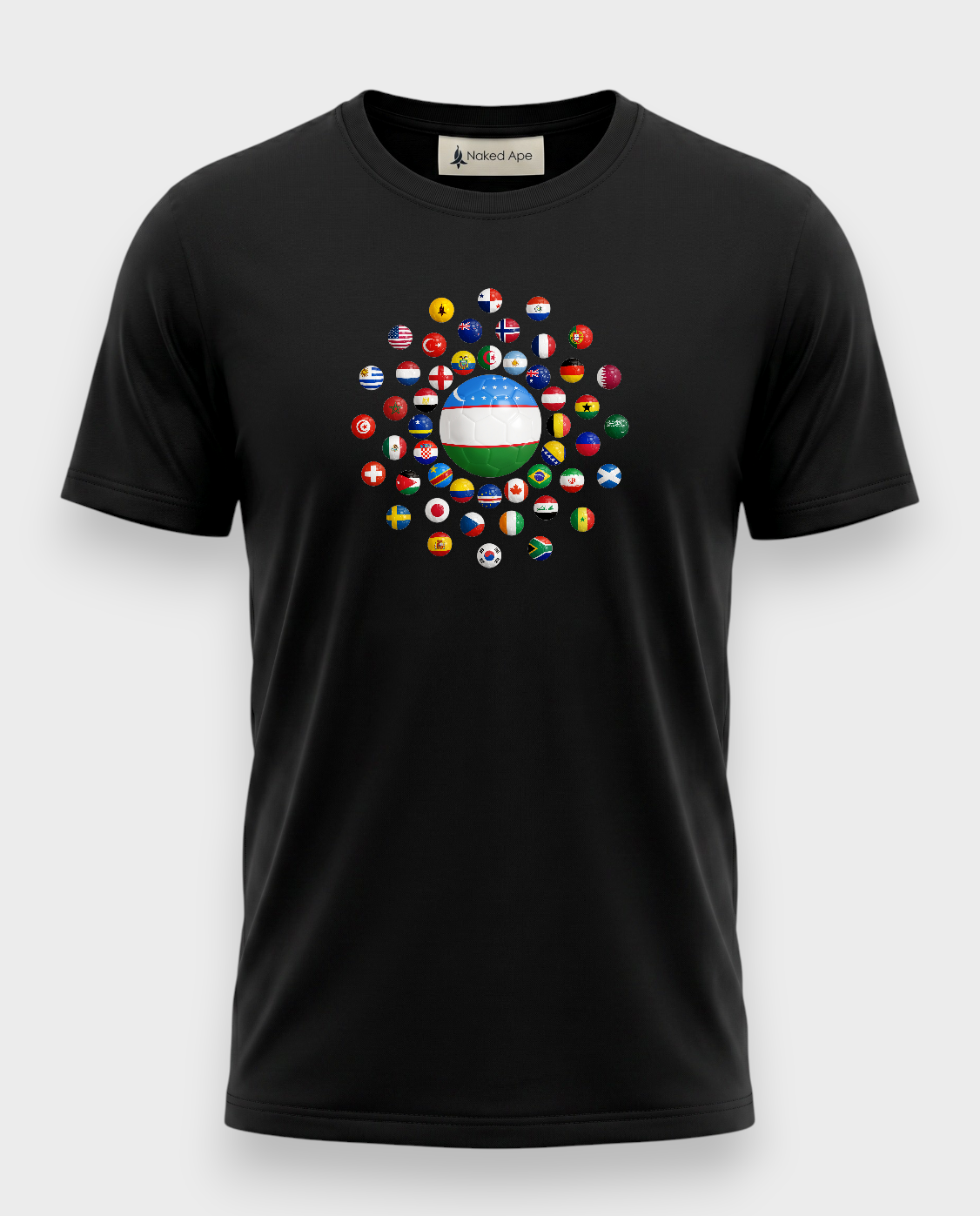 AU48: Uzbekistan Black Globe T-Shirt