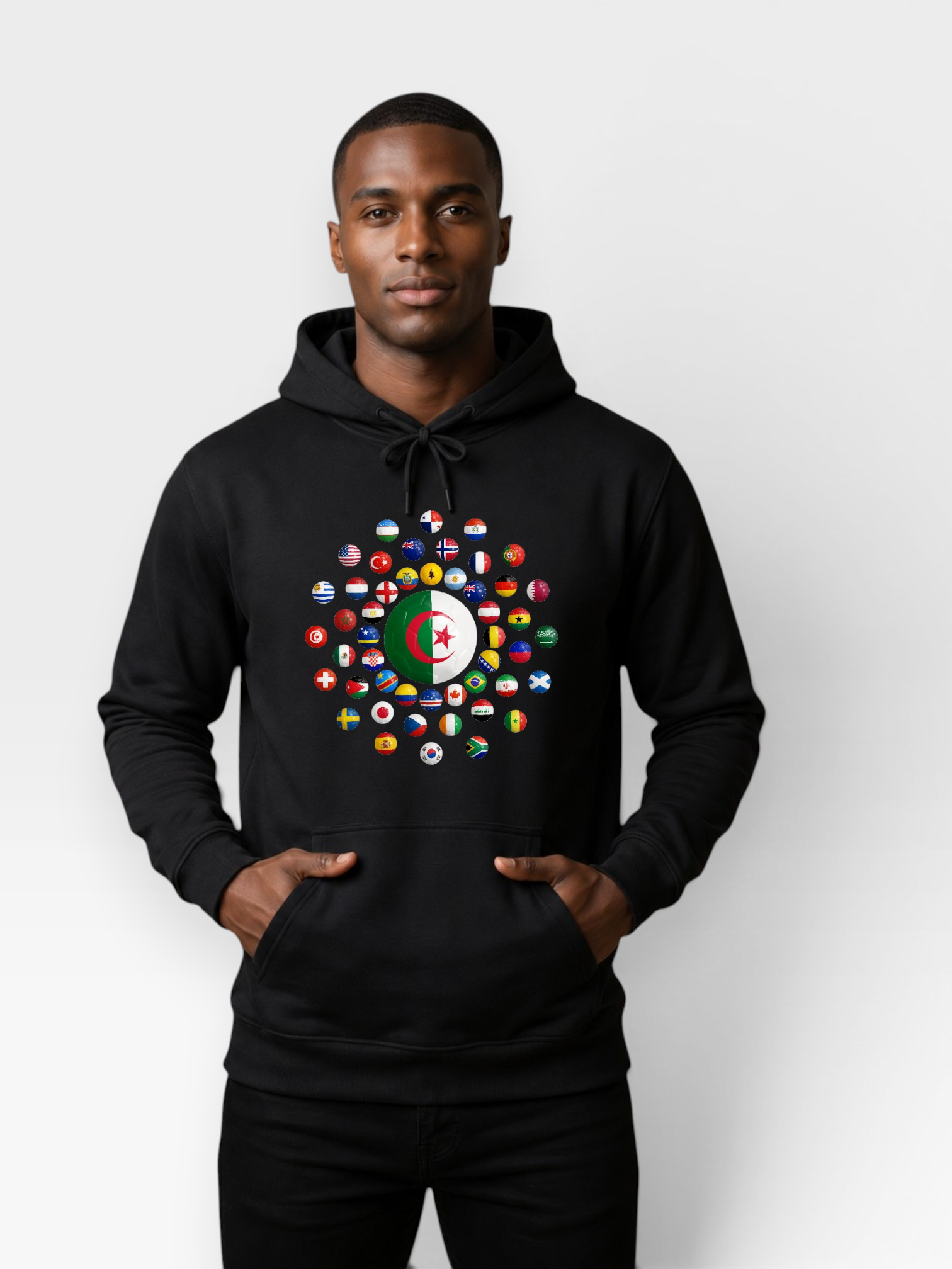 The 48 Collection: Algeria Global Hoodie — Black