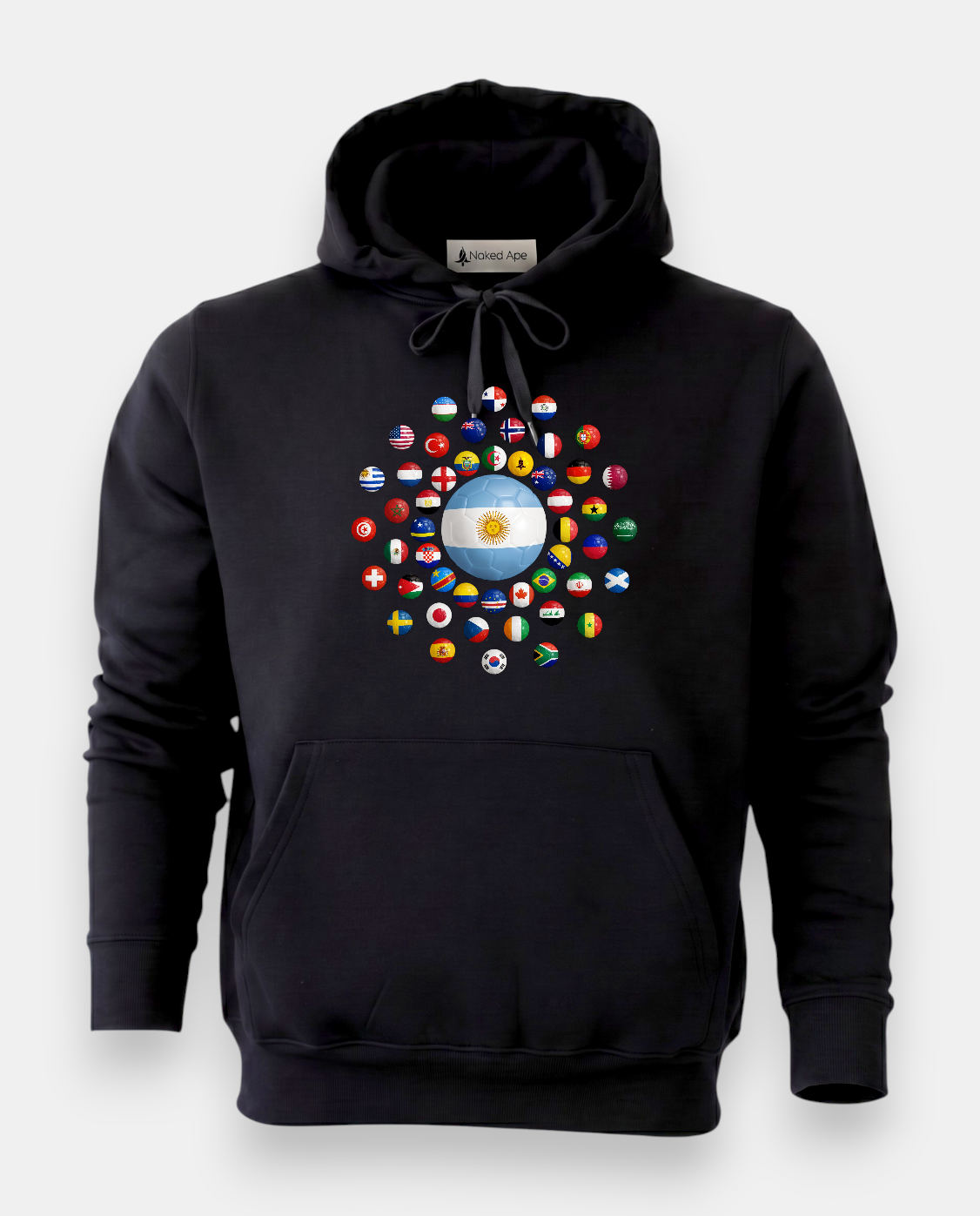 AU48: Argentina Black Globe Hoodie
