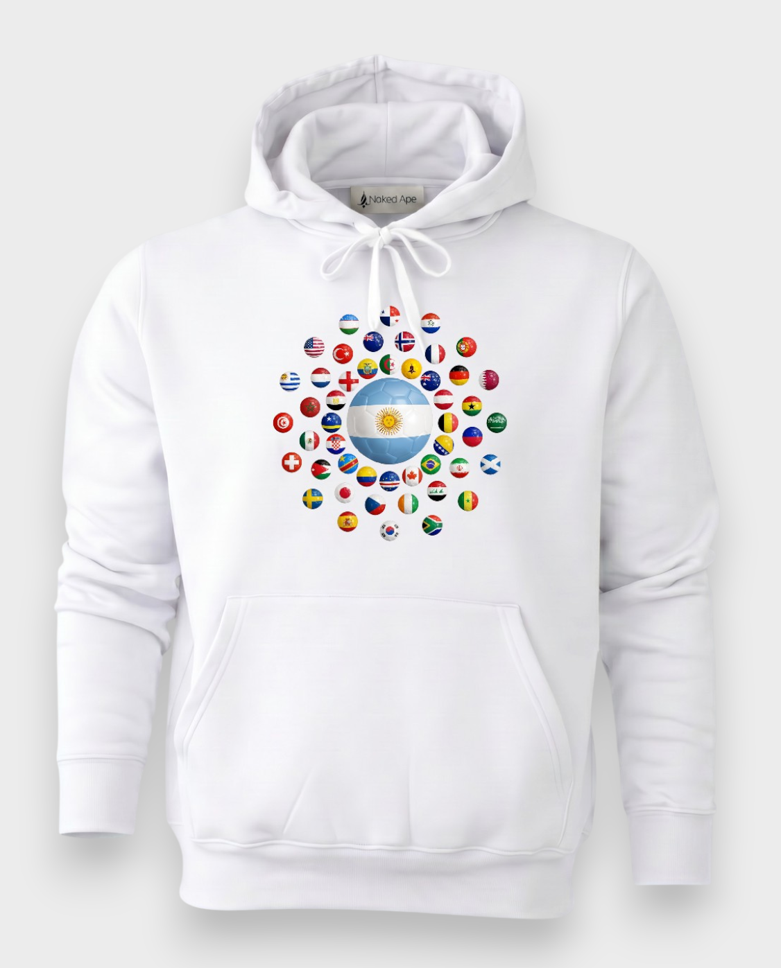 AU48: Argentina White Globe Hoodie