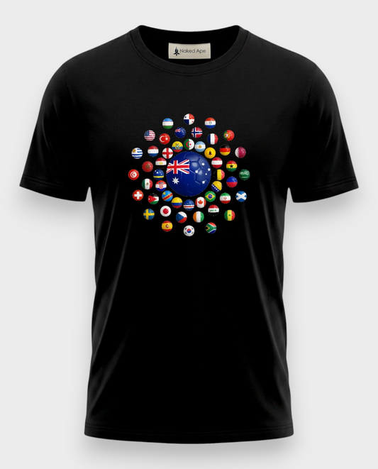 AU48: Australia Black Globe T-Shirt