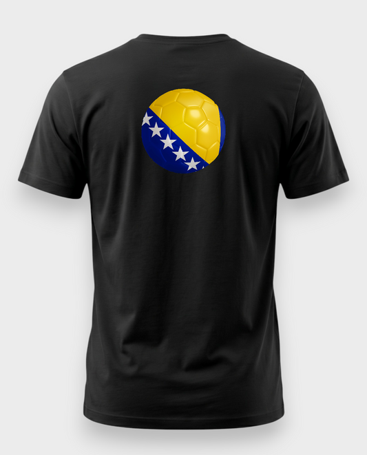 AU48: Bosnia & Herzegovina Black Globe T-Shirt