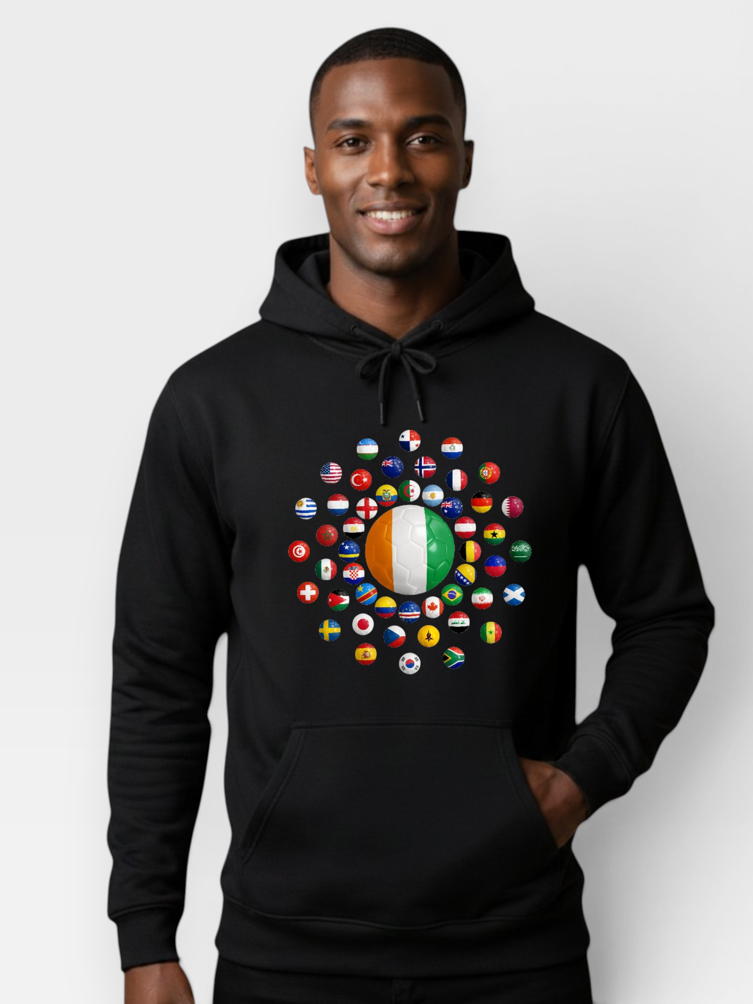 The 48 Collection: Côte d'Ivoire Globe Hoodie — Black