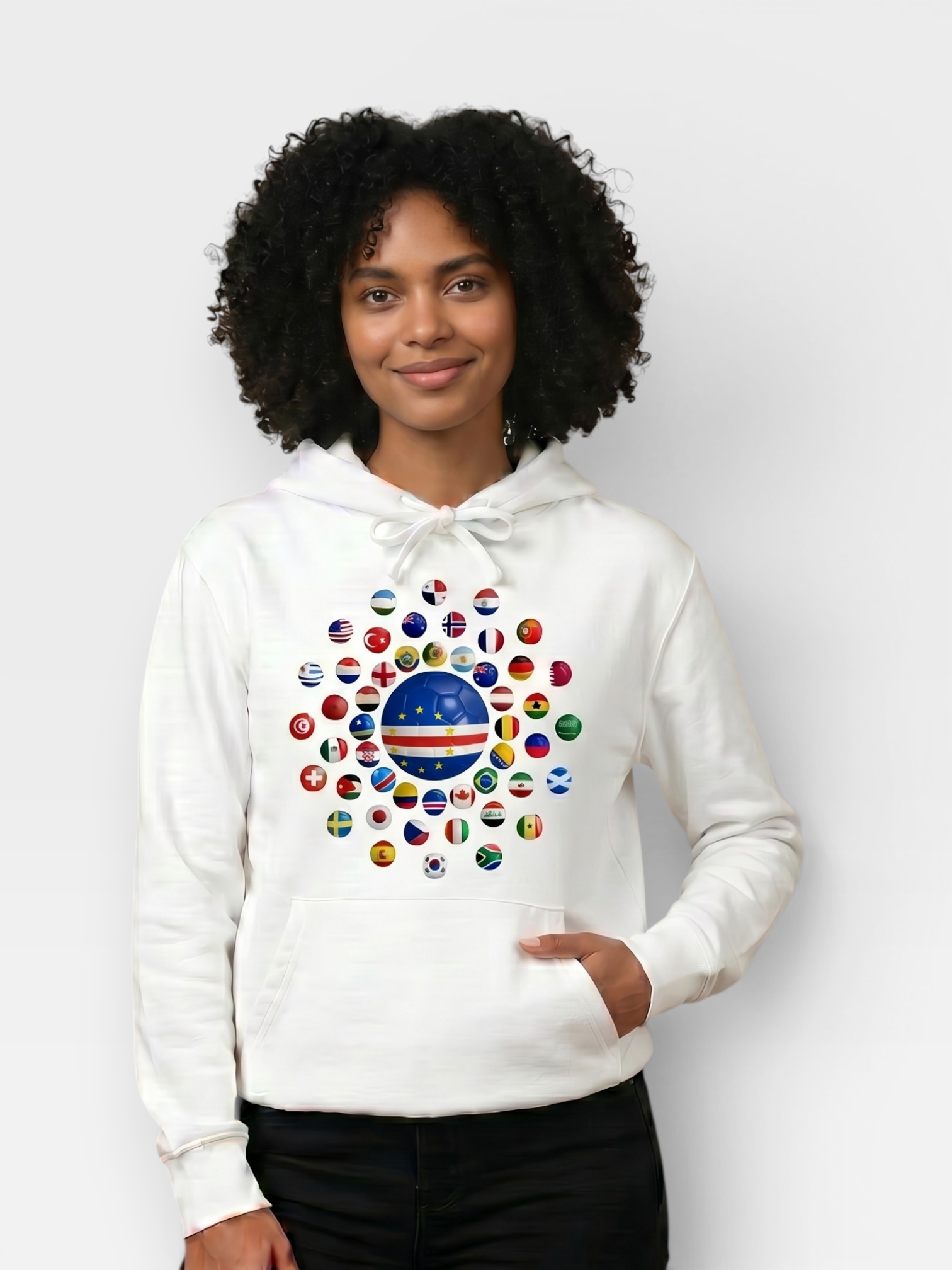 The 48 Collection: Cape Verde Globe Hoodie — White