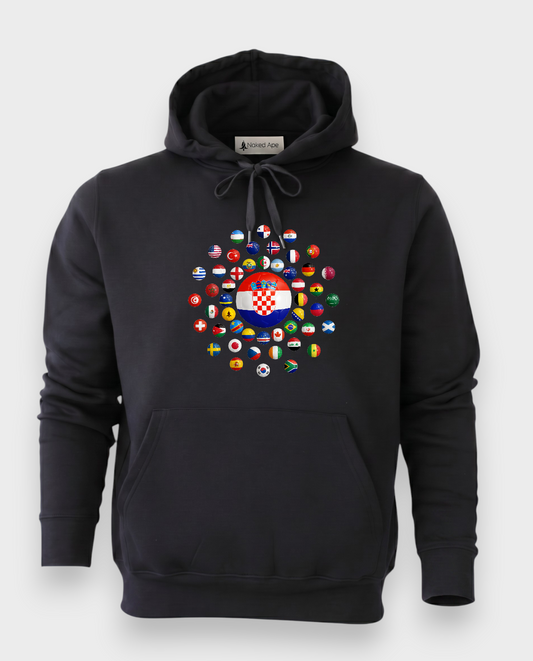 AU48: Croatia Black Globe Hoodie