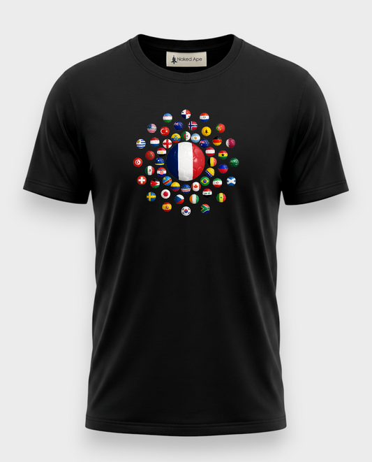 AU48: France Black Globe T-Shirt