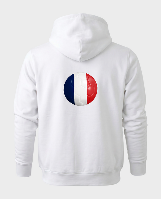 AU48: France White Globe Hoodie