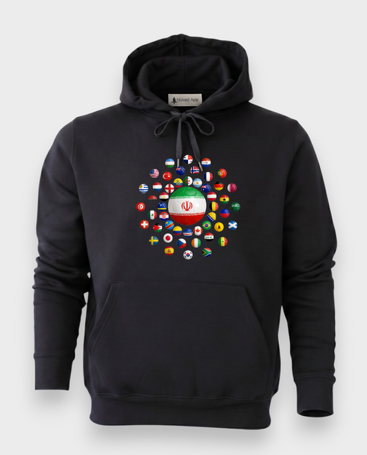 AU48: Iran Black Globe Hoodie
