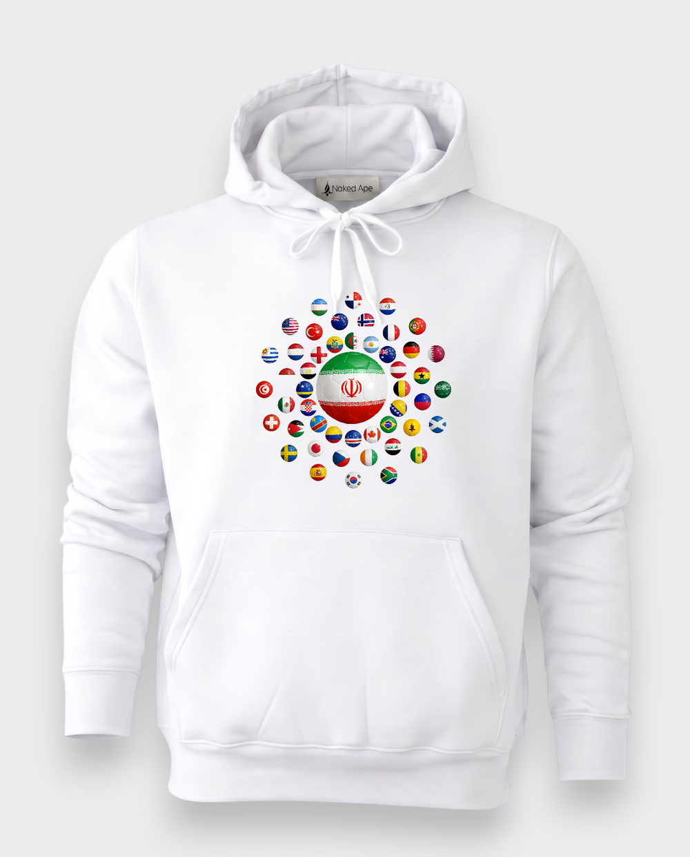 AU48: Iran White Globe Hoodie