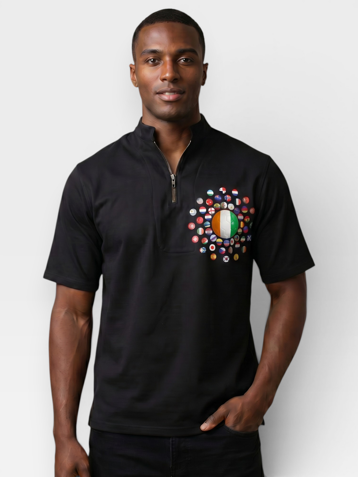 The 48 Collection: The Mathanda Short Sleeve Shirt | Côte d'Ivoire Limited Edition — Black