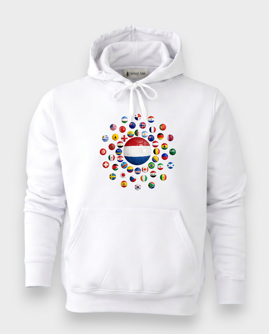 AU48: Netherlands White Globe Hoodie