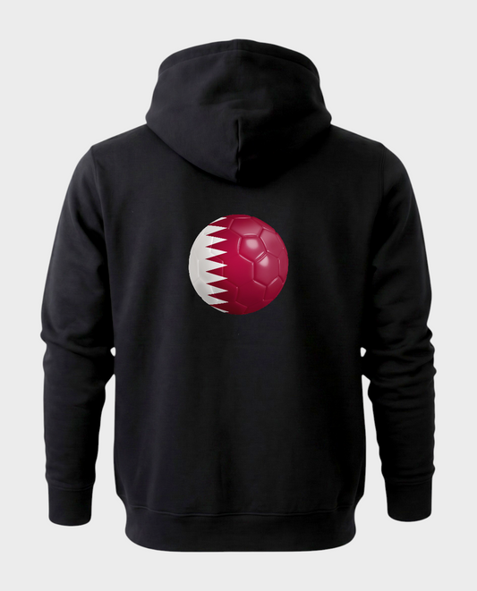 AU48: Qatar Black Globe Hoodie