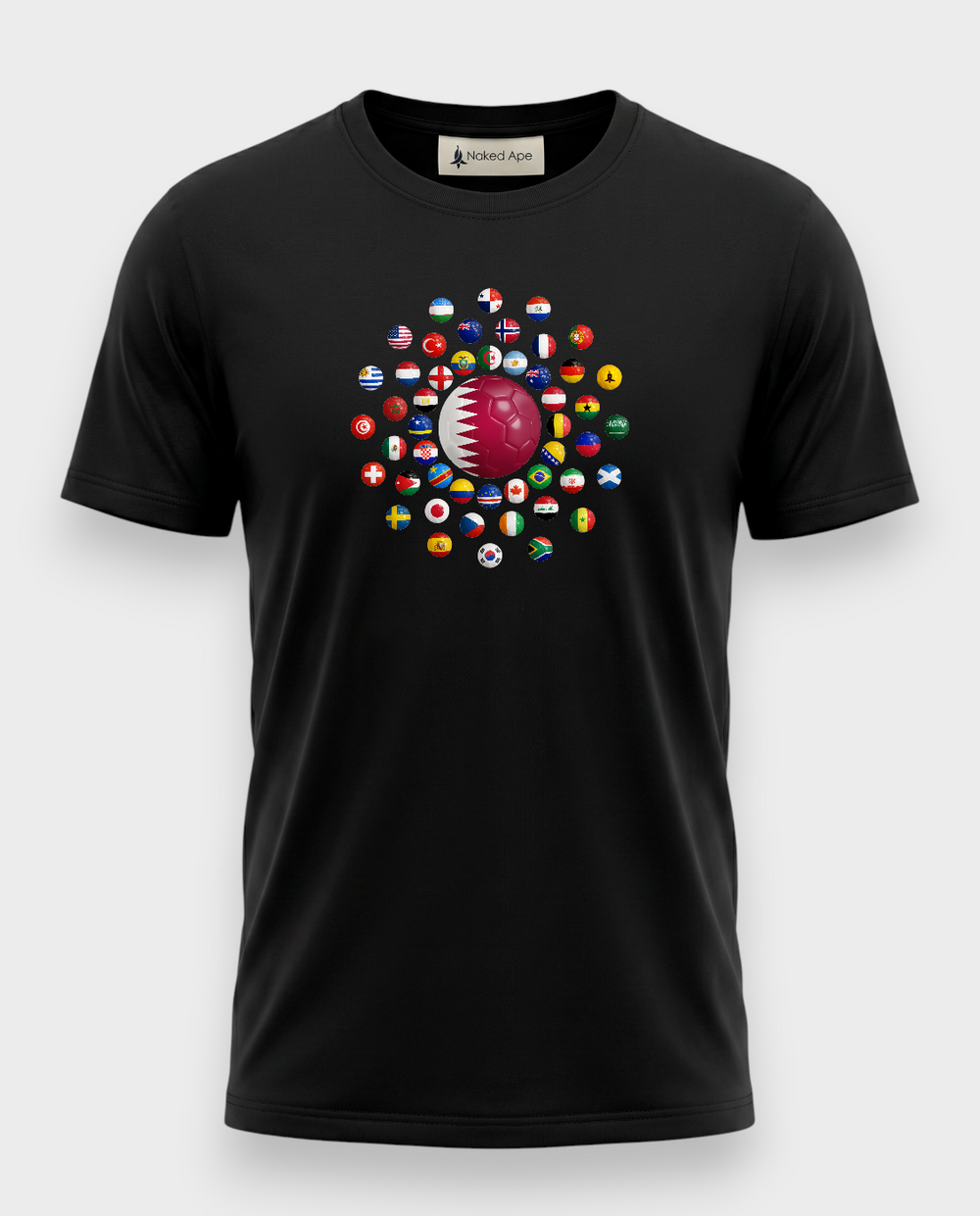 AU48: Qatar Black Globe T-Shirt